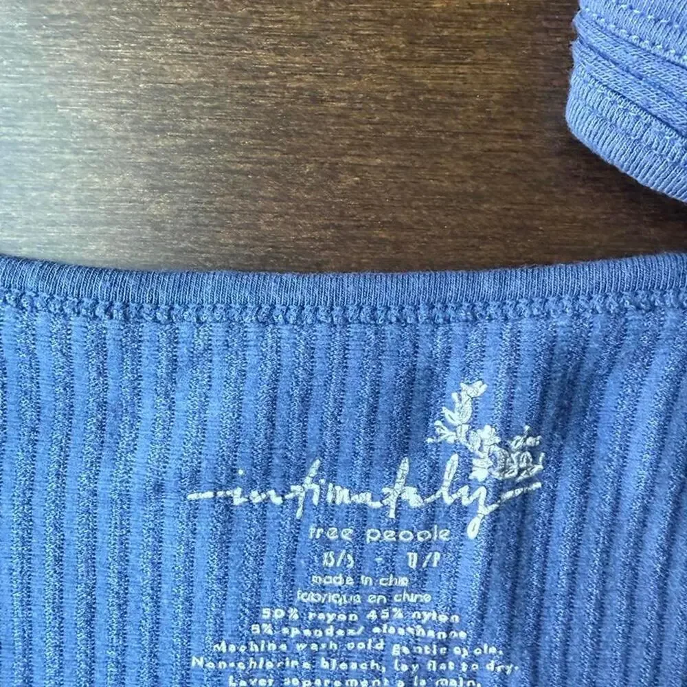 Free people blue ribbed crop